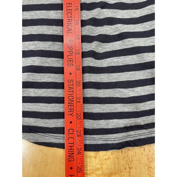 Majestic Filatures Paris Top Womens Cotton Cashmere Shirt Gray Black Stripe Sz 1 - Picture 9 of 13